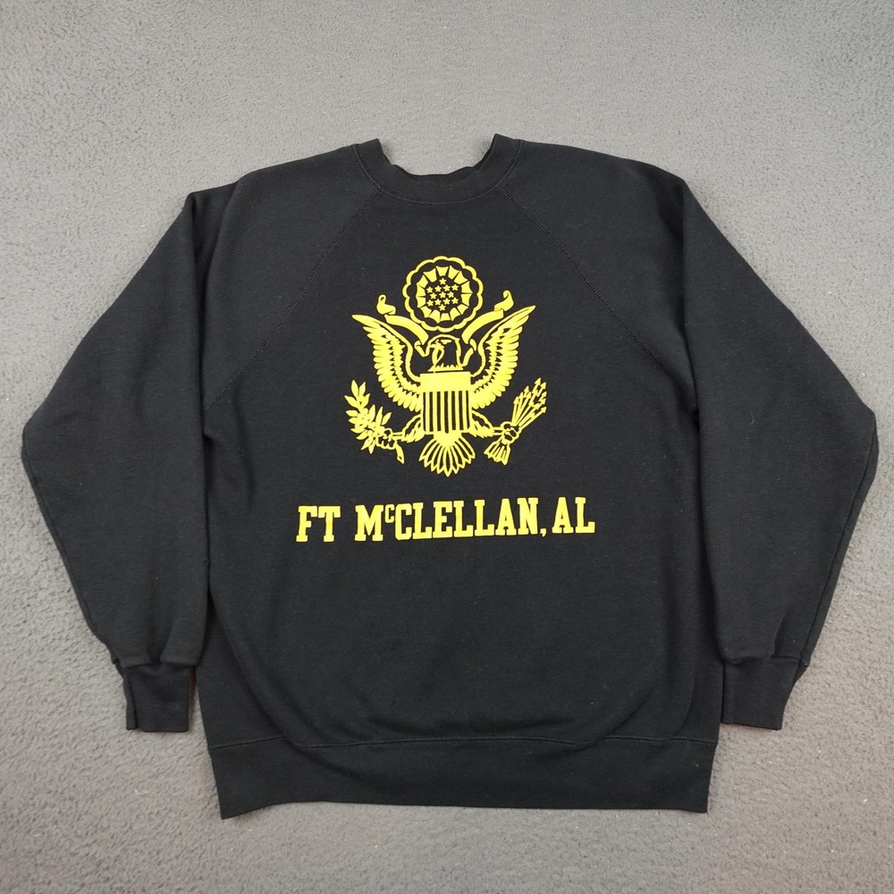 Vintage Ft Mcclellan Sweatshirt Mens Large Tultex Crewneck Us Army 90s